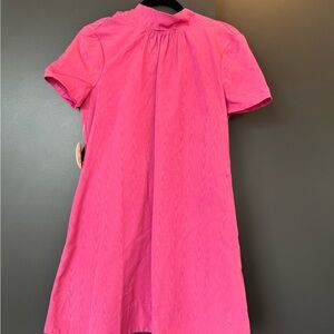 STAUD Pink Puff Sleeve A-Line Dress